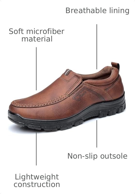Image of COSIDRAM Men's Slip-On Loafers Casual Lightweight Walking Shoes Daily Wear | Timeless casual shape, refined stitching craft, versatile style suitable for daily strolls and casual outdoor outings