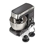 Hamilton Beach 6 Speed Electric Stand Mixer with Stainless Steel 3.5 Quart Bowl, Planetary Mixing, Tilt-Up Head (63326), 300W Motor, Grey and Chrome