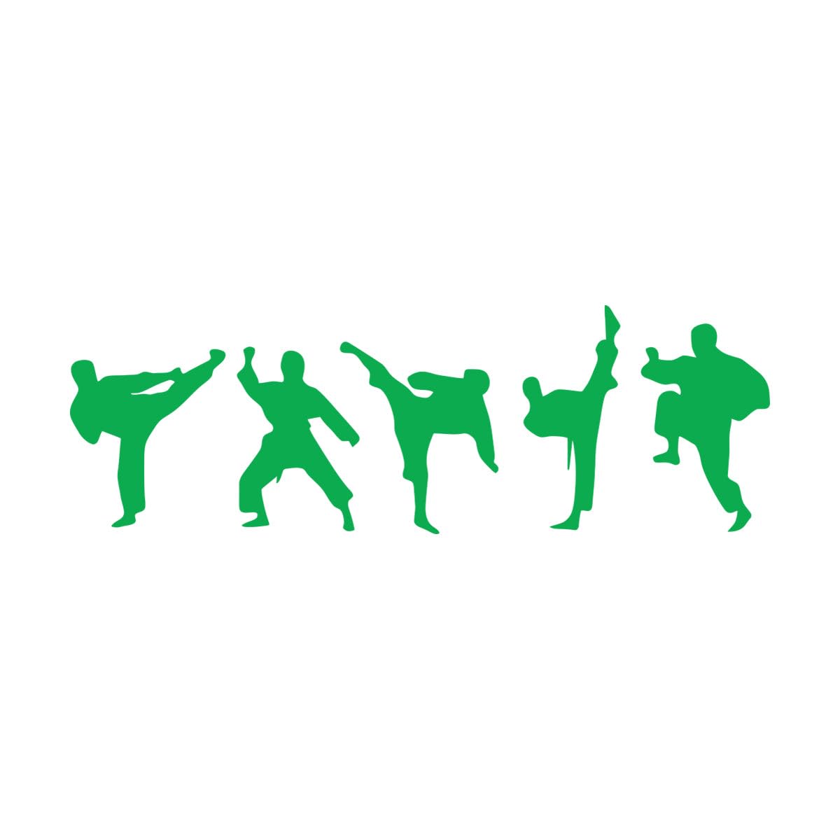 Taekwondo Martial Arts Wall Decals PVC 47.3x147cm It Won't Fall Off Extra Large Green — image 1