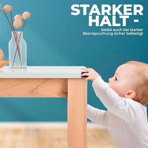 Hoffenbach 12x Eckenschutz Kantenschutz Baby – Selbstklebender Tischkantenschutz – Stoßschutz für Babys & Kinder – Weicher Schaumstoff Eckschutz für Tisch, Möbel & Ecken – Corner Protector – Schwarz 4