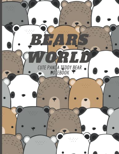 Cute panda teddy bear notebook handwriting journal work school: 8.5 x 11 inch 21.59 x 27.94 cm 100 pages