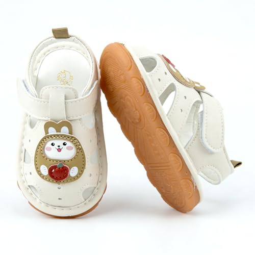 Image of SOFMUO Baby Boys Girls Closed Toe Squeaky Sandals Toddler Summer Shoes | Soft Non-Slip Rubber Sole,Closed Toe Protection,Adjustable Strap,Squeaky Design,Summer Outdoor Prewalkers