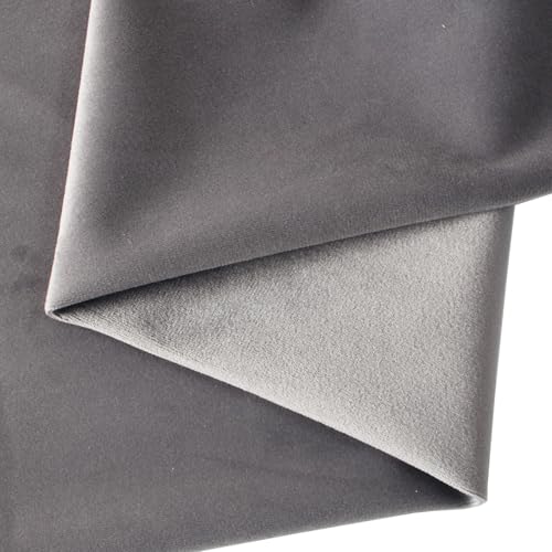 Velvet Fabric, 60'' x 40'' (150CM x 100CM) Soft Upholstery and Apparel Fabric, Wrinkle Resistant Velvet Upholstery Fabric for Home Decorating and Crafts (Medium Grey)