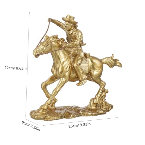 Statue cheval en résine or idée cadeau design pour inauguration bureau et maison