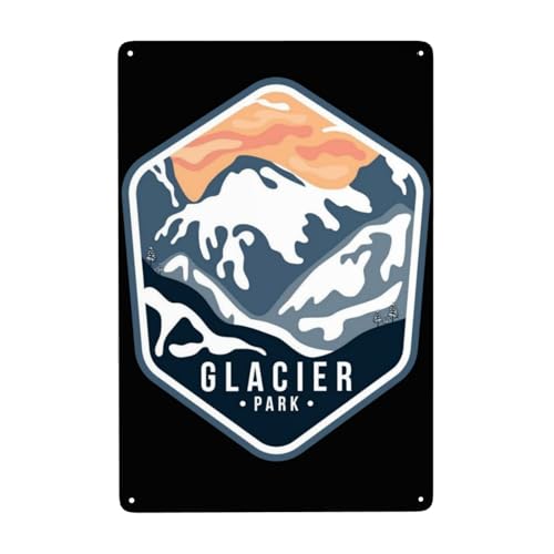 Glacier National Park Vintage Tin Signs Vintage Signs National Park Decor For Garage Wall Decoration Room Farmhouse Poster Retro 8x12 Inch