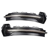 Riloer 2x Dynamic LED Side Rearview Mirror Light, Side Mirror Turn Signal Indicator Dynamic Sequential LED Light, Compatible with Audi A3 S3 RS3 8V 2013-2020, Smoke Lens Amber Light