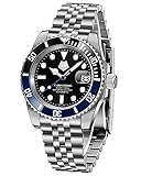 MEGALITH Automatik Uhr Herren Silber Edelstahl Armbanduhr Herren 10ATM Wasserdicht Herrenuhr Automatikuhren Saphirglas Analog Elegant Designer Uhren fur Männer Business Klassisch Datum Leuchtend