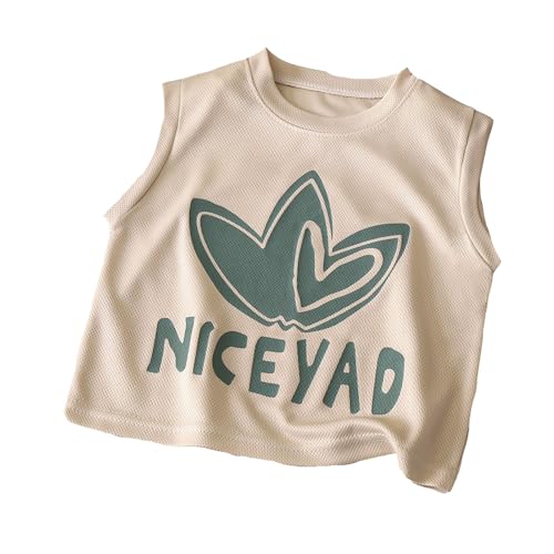 Camisetas de Verano de Secado rápido para niños, Camisetas sin Mangas, Moda para bebés pequeños (Khaki, 3-4 Years)
