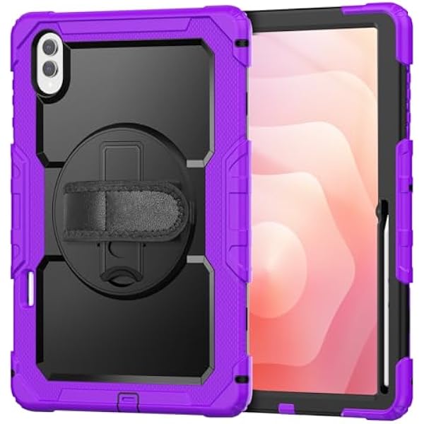 Etui z ochraniaczem ekranu do Samsung Galaxy Tab S11 Ultra 14 6 2025 SM-X930 SM-X936B odporne na wstrząsy wytrzymałe obracane o 360 pasek rękę i ramię podpórka Mor
