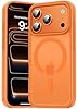 Natiiozie Magnetica Cover Compatibile con iPhone 17 Pro Max Compatibile con MagSafe Custodia Traslucida Opaca Posteriore,Anti-impronta Resistente ai Graffi Protettiva Case Arancione