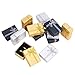 PandaHall 12 STK. 7 x 5 x 2,5 cm Schmuckschatullen aus Pappe Papier Geschenkboxen mit Schleifenband für Ohrringe Schmuckringe Anhänger Halsketten Armband Verpackungsbox, Golden/Silber/Schwarz