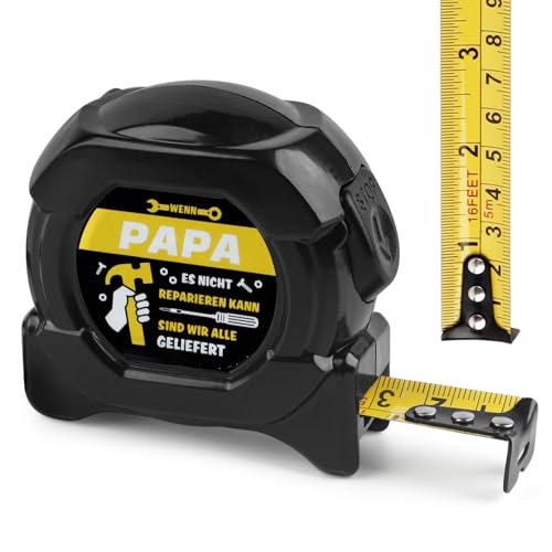Papa Maßband mit Spruch – „Wenn Papa es nicht reparieren kann, sind wir alle geliefert“ | Geschenk für Papa | Lustiges Werkzeug für Heimwerker | Geschenkidee Geburtstag Vatertag Männer