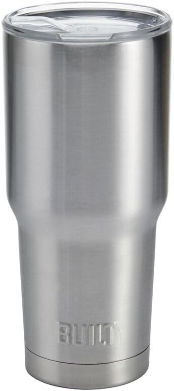 Built 30oz Insulated Coffee Tumbler, Stainless Brushed - Reusable Stainless Steel Travel Mug with Slide Lid, Double Wall Thermal Cup for Hot or Cold Drinks - BPA-Free, Car Cup Holder Friendly - Image 2