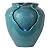 Teamson Home Floor Glazed Pot Water Fountain with Built-in LED Light and Pump for Outdoor Indoor Patio Garden Backyard Decking Home Décor, 17 inch Height, Teal