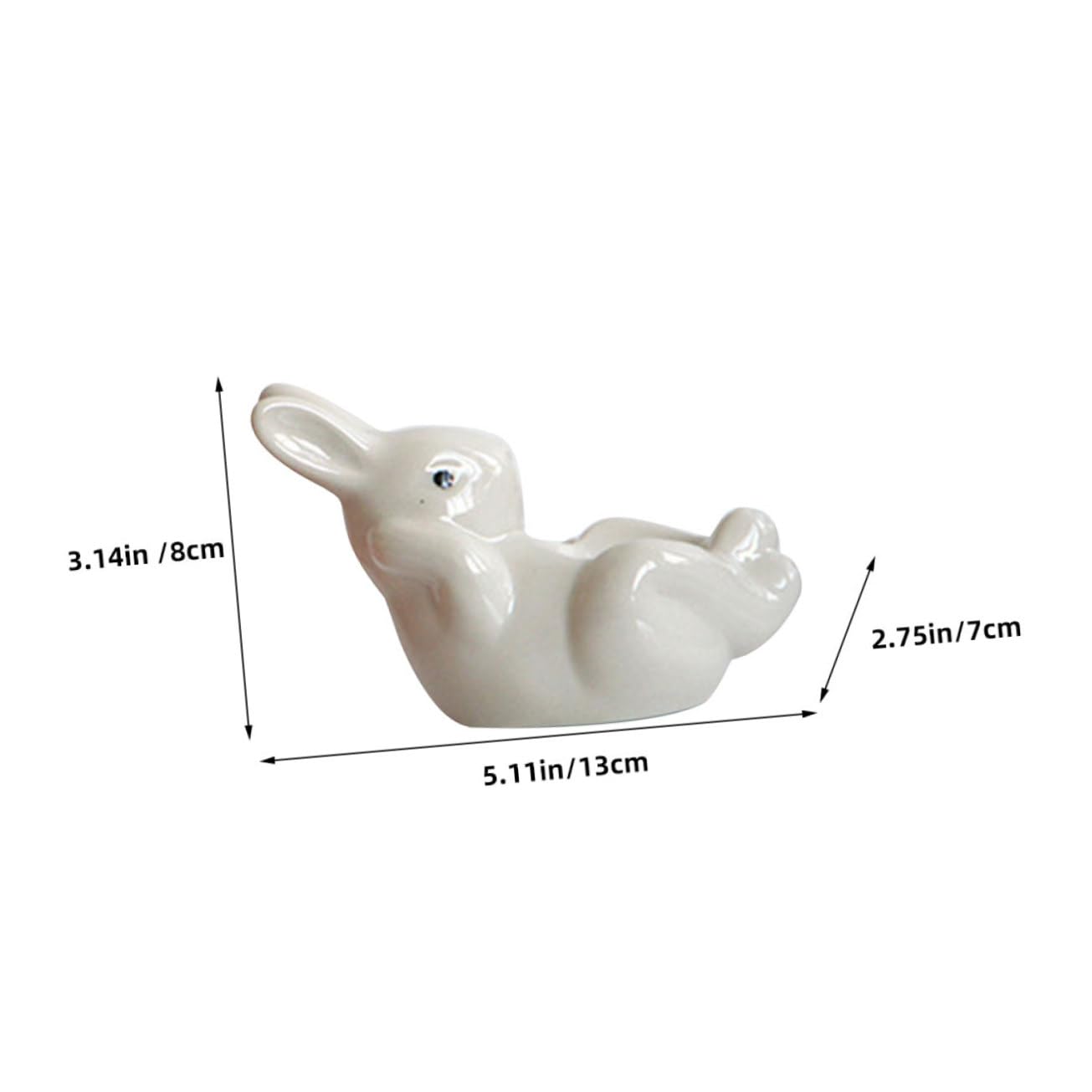 GRIRIW Rabbit Shape Ceramic Egg Cup Minimalist Desktop Egg Holder for Easter Decor