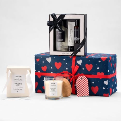 Image of Zen Blend Gift Box for Him | French Connection Bath Set & Jasmine Scented Candle | Luxury Skincare & Relaxation Hamper for Men | Valentines | Anniversary | Housewarming Gift