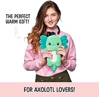 Axolotl Microwavable Unscented Heating Pad for Women and Kids- Cute Soft Cozy Pillow Plush Heatable Warm Stuffed Animals - Kawaii Hot and Cold Plushie Food Toy - Axolotl Gifts for Girls and Boys