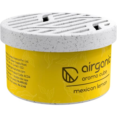 Image of Airganic Aroma Cube -Mexican Lemon fiber Air Freshener |Organic Leakproof Car Perfume- 40g -Refreshing fragrance for Home, Office and Car Interior -Freshen'up your car | Car accessories interior