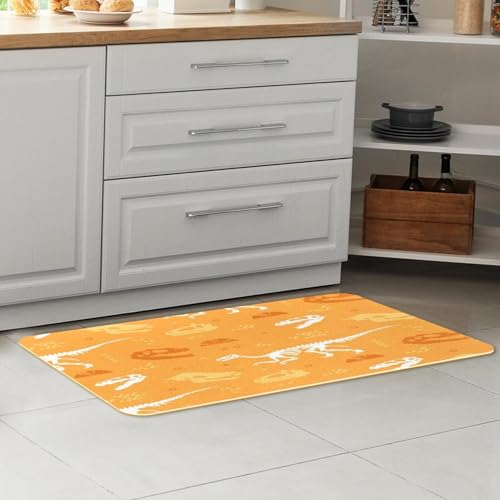 Alfombrillas de cocina de esqueleto de dinosaurio lavables y duraderas 7