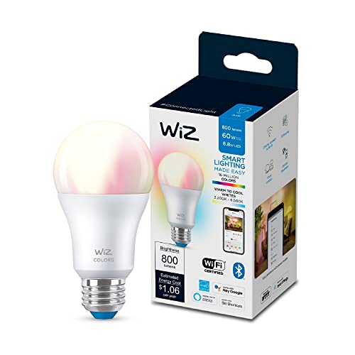 Image of WiZ LED Smart Light Bulbs, Sunset to Sunrise Automation + Motion Detection + Control with Voice or App, Full Color A19 60W 800LM E26 Indoor, Matter Compatible - 1 Pack