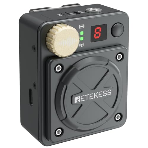Retekess TA101 Sistema di Monitoraggio In Ear Wireless, Sistema di Monitoraggio Digitale Kabellose, Stereo/Mono, 8 Canali, Ricevitore per Monitor In Ear per Adatto per Studio e Performance dal Vivo