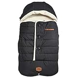 JJ Cole - Urban Bundleme, Canopy Style Bunting Bag to Protect Baby from Cold and Winter Weather in Car Seats and Strollers, Blackout, Toddler