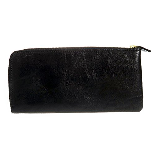 栃木レザー Wコガシレザー L字ファスナー ジッパーワレット L-20349-BK ブラック