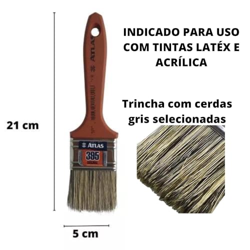 Pincéis Atlas Trincha com Cerdas Gris de 2 Polegadas