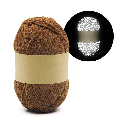 BulingBuling Reflective Yarn Chenille Yarn - Sport Weight,