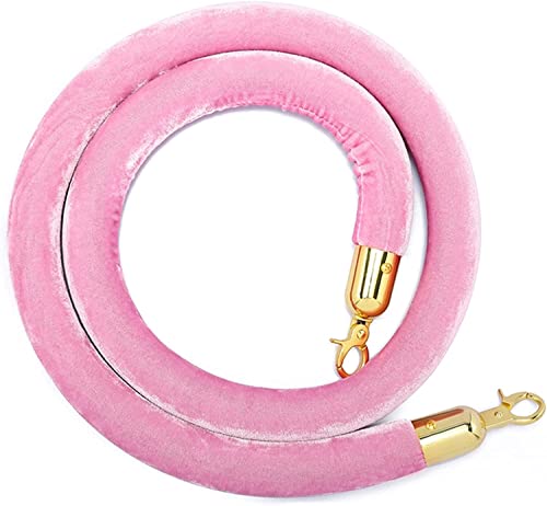 Corde de barrière de file d'attente anti-frustrations velours rose 1,5m