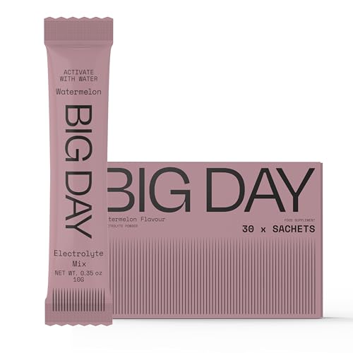 Big Day - Hydration Sachets | Sugar-Free Electrolytes Powder for Peak Performance | 30-pack of 10g sachets | Science-Backed Recovery Drink (Pack of 30, Watermelon)