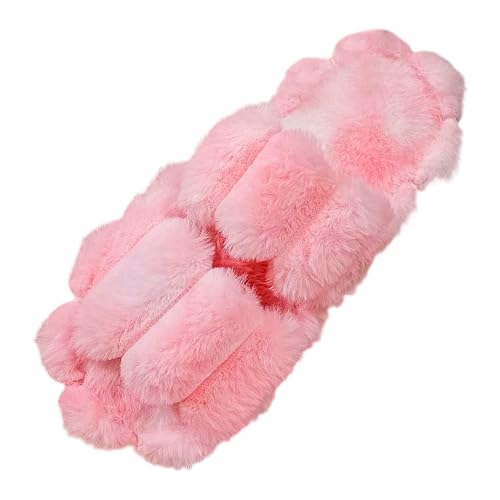 Pantuflas para mujer, con doble barra, degradado, estampado de color caramelo, felpa para el hogar, interiores, acogedoras, cómodas para mujer, 04 rojo sandía, 38 EU