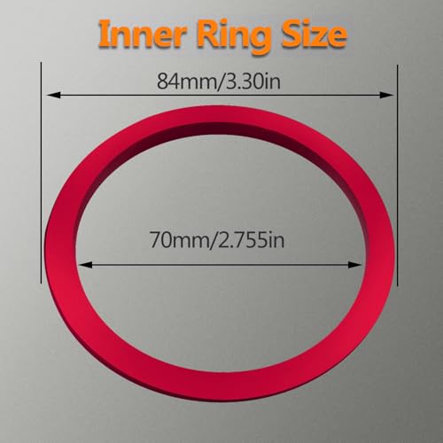 Image of Aluminum Alloy Vent Inner Rings Kit for Toyota Tacoma 2016-2023 (4pcs Red) - Air Conditioner Vent Trim Rings, Metal Interior Upgrade Accessories