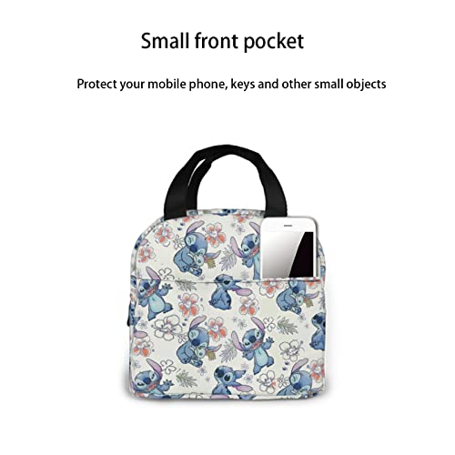 Shefdveg Cute Blue Lunch Bag For Boys Girls Kawaii Reusable Insulated Lunch Box - Leakproof Cooler Tote Bag Freezable Lunch Bag For Office Work School #TOP1