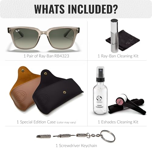 Ray-Ban RB4323 Square Shaped Sunglasses for Men & Women with Official RAYBAN Eyewear Kit2