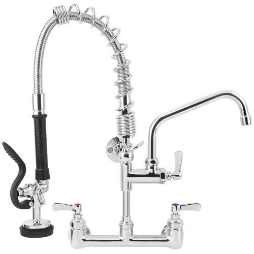 Image of 21 inch Height Commercial Faucet with Sprayer Commercial Sink Faucet