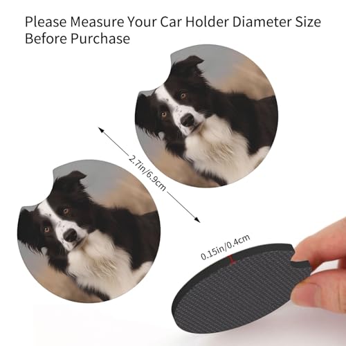 Posavasos para carro de neopreno borde Border Collie 2 piezas miniatura 3