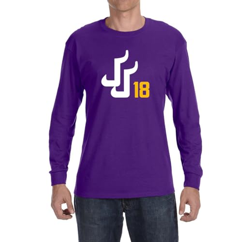 Long Sleeve Purple Minnesota Justin Jefferson JJ Logo T-Shirt