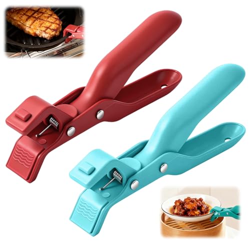 Hot Plate Grippers - Thickened Anti-Scald Bowl Clip Tongs with Non-Slip Handle, Multi-Function...