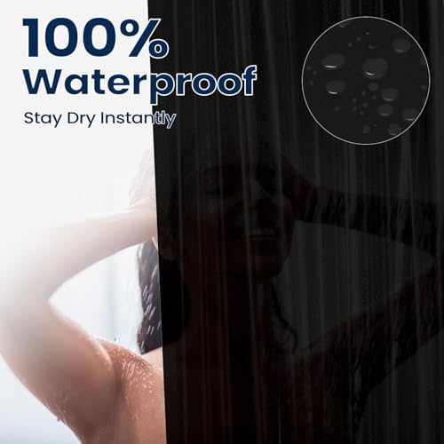 Image of downluxe Shower Curtain Liner, PEVA Plastic Shower Liner with 3 Magnets, 72 inch x 72 inch Waterproof Bathroom Curtain, Black, 1 Pack