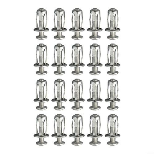 Bulevisiter 20 tornillos de expansión, pernos de anclaje, manga de expansión de tuerca hexagonal externa, clavijas de fijación para pared, ladrillo, hormigón, mampostería (20 piezas M5 x 25)