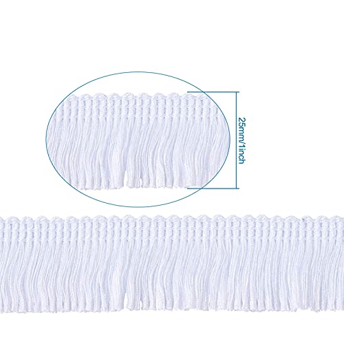 Megapet White Polyester Fringe Tassel Lace Trim 1 Inch X 82 Feet Chainette Fringe Fibre Trim For Sewing Quilting Diy Home Decoration #TOP1
