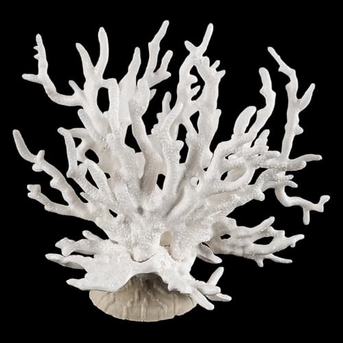 Laroal Künstliche Meereskoralle, Synthetisches Kunstkorallenriff, Kunstharzkoralle, weiße Koralle, Dekoration für Strand und Zuhause, Korallenzweig, Aquarium-Dekoration