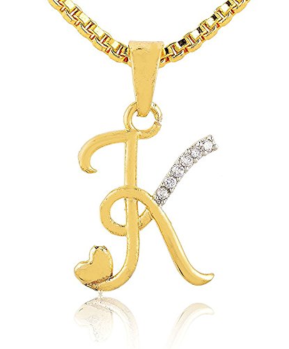 American Diamond Name Word K Pendant 