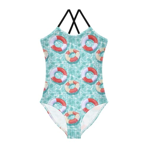 Summer Swimming Ring Girls One Piece Swimsuits Summer Quick Dry Beach Bathing Suit