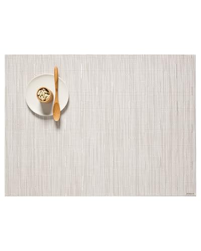 Chilewich Bamboo Placemats Set of 4 - Woven Rectangle Placemats - Reusable, Stain-Resistant, Indoor/Outdoor Tabletop Protection - 18.5" x 13.5" - Coconut