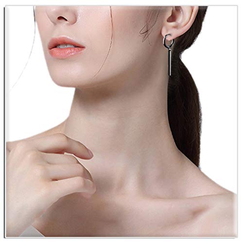 Xusamss Punk Jewelry Stainless Steel Huggie Hinged Earrings Bar Dangle Drop Earrings #TOP5