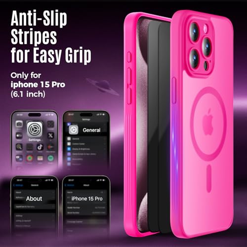 Image of Symcele Designed for iPhone 15 Pro Case, Hot Pink
