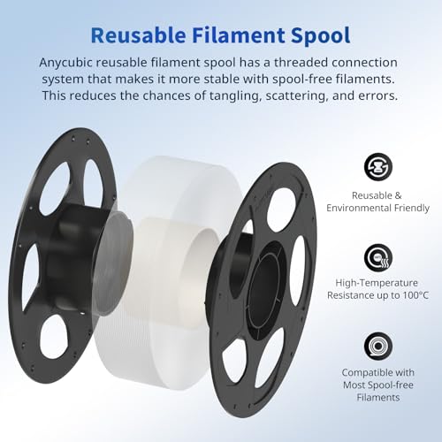 Image of ANYCUBIC PLA 3D Printer Filament, 3D Printing PLA Filament 1.75mm Dimensional Accuracy + /- 0.02mm, 1KG Reusable Spool (2.2 lbs), Light Grey