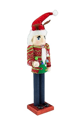 Casse-noisette de Noël en bois cadeau Ugly Sweater 35cm